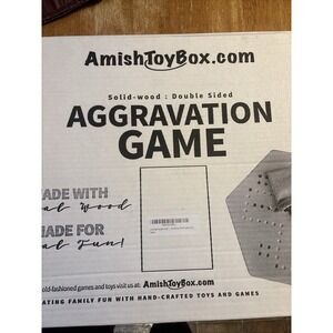 Amish Toy Box Maple Wood Hand-Painted 16" Aggravation Board‎ Game, Double-Sided